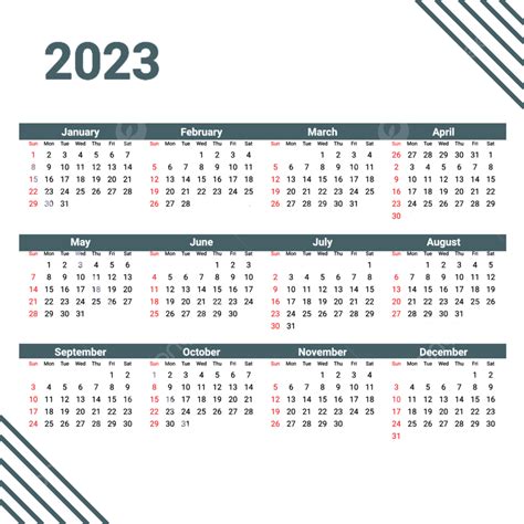 Gambar Kalendar Vektor Tahun 2023 Kalendar 2023 Tahun Png Dan Vektor