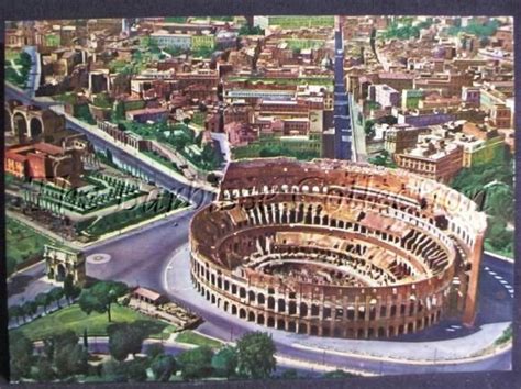 Research: ROME ITALY COLOSSEUM AERIAL VIEW VINTAGE POSTCARD | Rome ...