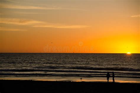 Beachgoers Watching Beautiful Sunset at Mission Beach - 1 Stock Photo ...