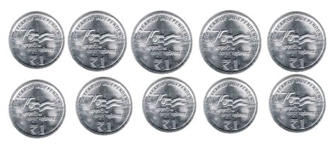 India 75th year of independence 1 Rupee Used 10 Coins (Year 2023 ...