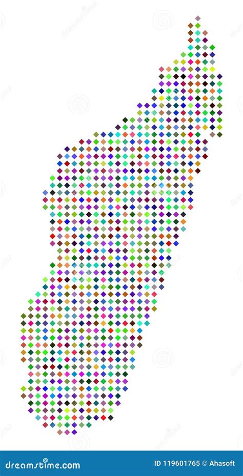 Dotted Madagascar Island Map Vector Illustration CartoonDealer