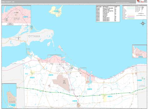 Erie County Oh Wall Map Premium Style By Marketmaps