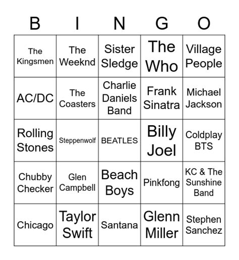 MUSIC BINGO Card