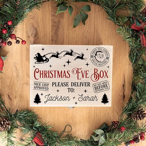 Christmas Eve Box Svg EDITABLE Christmas Eve Crate Svg Diy Etsy