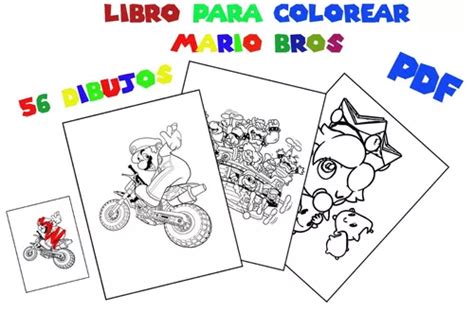 Libro Para Colorear Mario Bros 56 Páginas Imprimible Pdf Cuotas sin