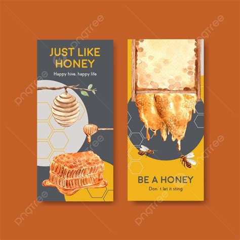 Flyer Template With Honey Concept Design For Brochure And Leaflet