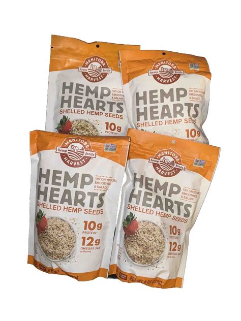 Lot Of 4 Manitoba Harvest Hemp Hearts Raw Shelled Hemp Seeds See Description ☀️ Ebay