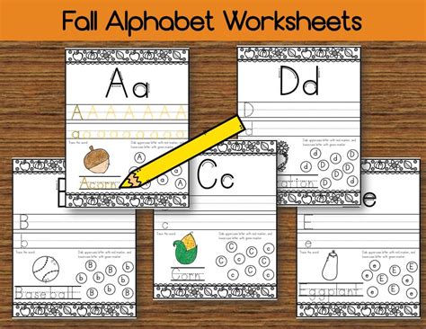 Free Fall Alphabet Handwriting Worksheets