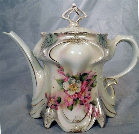 Antique German Porcelain Art Nouveau Teapot Carlsbad Rs Prussia