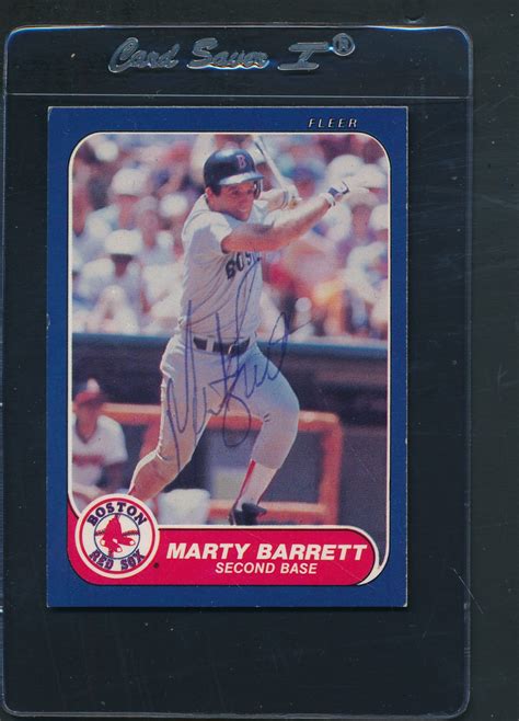 1986 Fleer 340 Marty Barrett Red Sox Signed Auto E1503 EBay