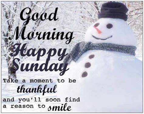 Snowman Good Morning Sunday Quote | Happy sunday quotes, Good morning ...