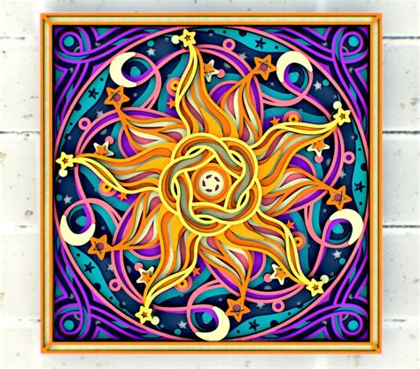 Mandala Sun And Stars Celtic Knot D Svg Mandala Files Multilayer