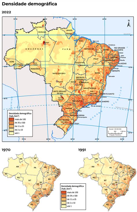 Aponte No Mapa Uma Região De Baixa Densidade Demográfica - Geografia – A urbanização do Brasil e a relação com a densidade ...