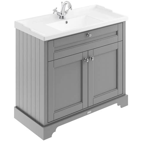 Hudson Reed Old London Storm Grey 1000mm Floor Standing Vanity Unit