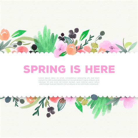 Free Vector Spring Season Frame With Flowers And Leaves