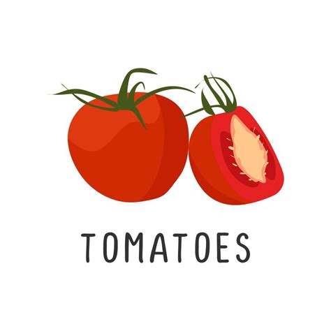 Tomates Vector Ilustración Plano Diseño Dibujos Animados De Jugoso