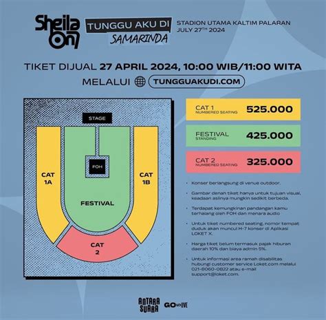 Denah Harga Tiket Konser Sheila On 7 TUNGGU AKU DI Samarinda