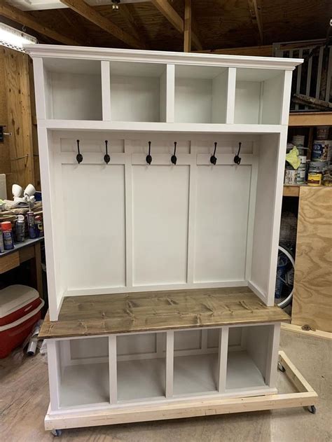 Farmhouse Hall Tree Mudroom Locker Custom Size And Color Available