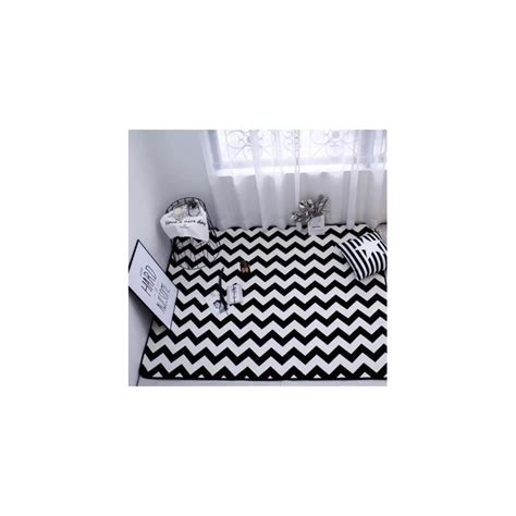 Tapis Zig Zag Pour Salon Tipi Noir Blanc Gris Acheter Tapis