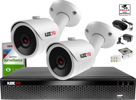 Keeyo Zestaw Do Monitoringu KEEYO IP H265 Full HD IR 30m 2x Kamera