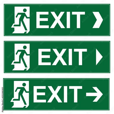 emergency exit sign on a wall, emergency exit sign Stock Vector | Adobe ...