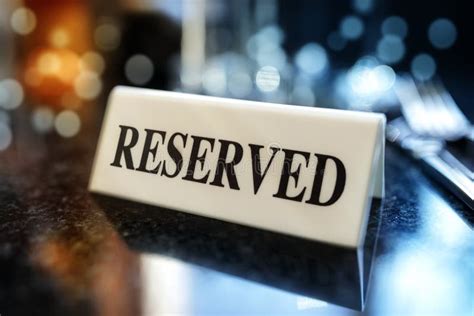 Restaurant Reserved Table Sign Stock Photo Image Of Food Setting