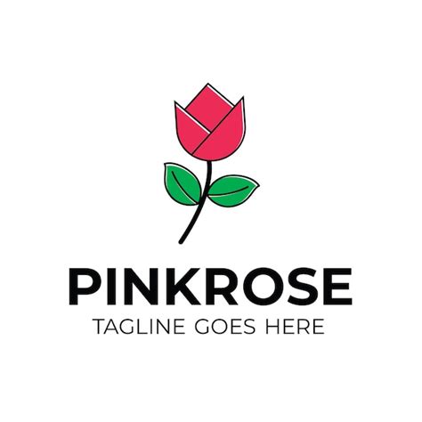 Premium Vector Pink Rose Logo Template