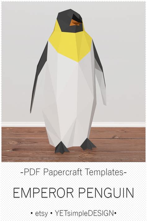 Papercraft Penguin Printable DIY Template Emperor Penguin DIY