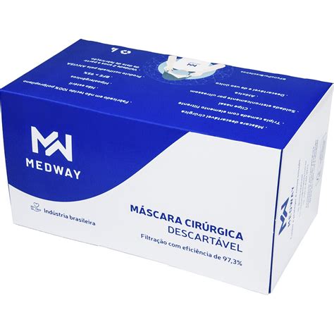 Máscara descartável em TNT c clipe nasal rosa Medway CX 50 UN