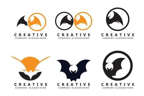 Bat Logo Design Halloween Illustration Corporate Brand Night Animal