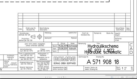 Bomag BC 972 1172 Drawing No A57190818 Hydraulic Schematic 2011 EN DE PDF