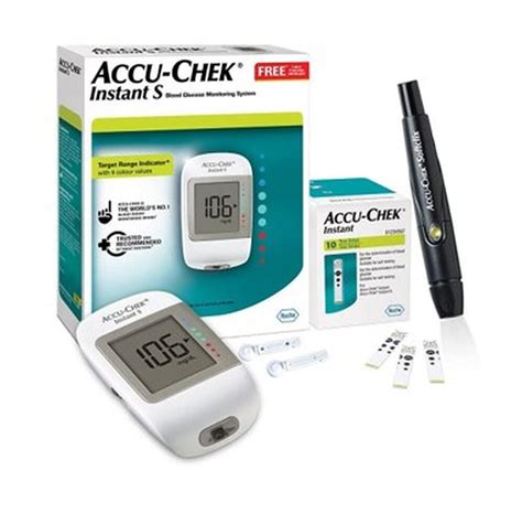 Accu Chek Instant S Glucometer With Test Strips Lancets Accu