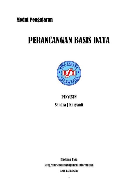 PDF PERANCANGAN BASIS DATA KONSEP DASAR SISTEM DATABASE DAN