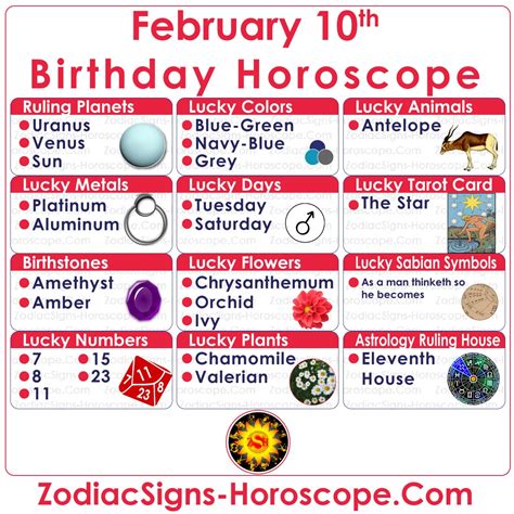 10 De Febrero Zodiaco Acuario Horóscopo Cumpleaños Personalidad Y