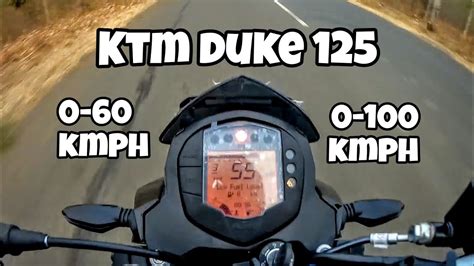 Ktm Duke 125 0 60 0 100 Kmph And Top Speed Youtube