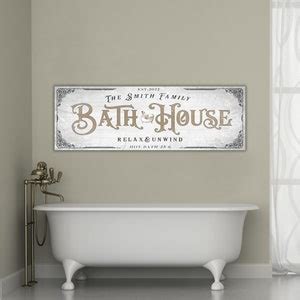 Personalized Bath Sign, Custom Bath House Wall Art, Huge Canvas Print ...