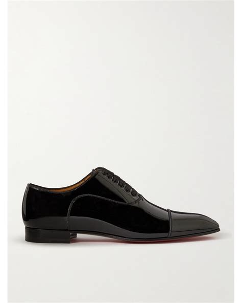 Christian Louboutin Greggo Patent Leather Oxford Shoes In Black For Men