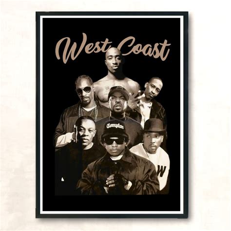 West Coast Hip Hop Legends 2pac Compton Rappers Vintage Wall Poster