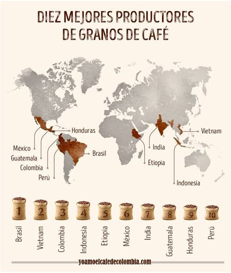 Aquí están los diez países con mayor producción de café en el mundo