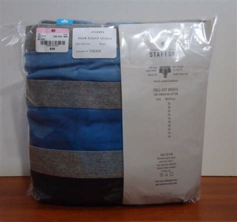 Stafford 6 Pack Mens 100 Cotton Full Cut Briefs Assorted Blues Ebay