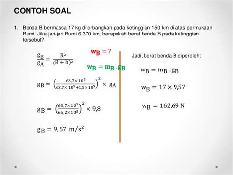 Rumus percepatan gravitasi bumi