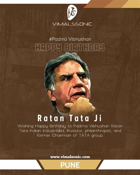 Happy Birthday Padma Vibhushan Ratan Tata Sir - VIMALS SONIC