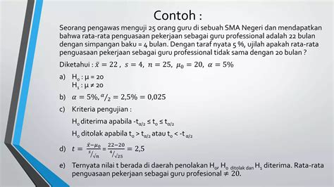 Uji Hipotesis 1 And 2 Rata Rata Ppt