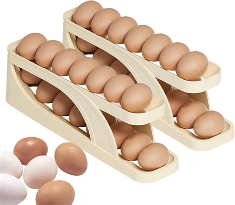 Amazon Apujent Rolling Egg Holder Egg Holder Storage For Fridge