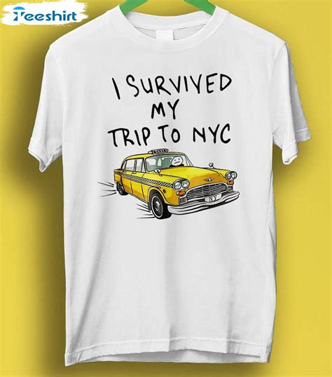 I Survived My Trip To Nyc New York City Yellow Taxi Meme Short Sleeve