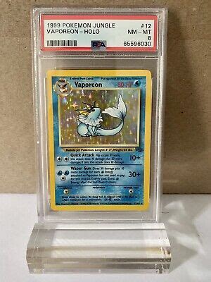 1999 Vaporeon 12 64 Holo Pokemon Jungle Unlimited PSA 8 EBay