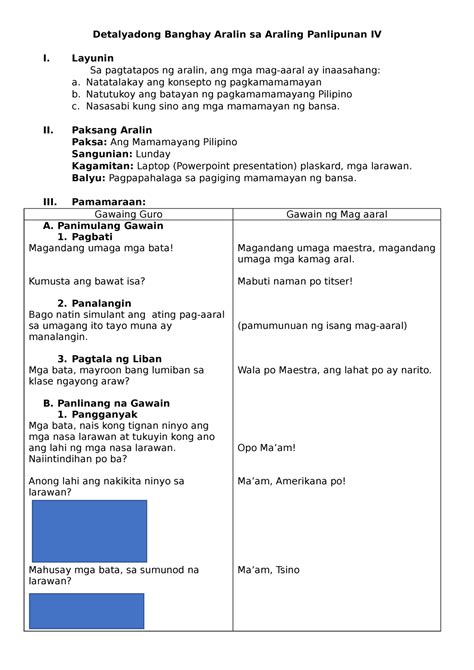 Banghay Aralin Sa Araling Panlipunan Pdf Document Cloud Hot Girl