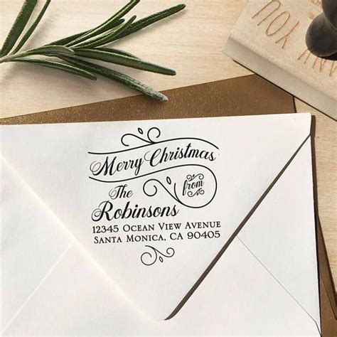 Merry Christmas Address Stamp Christmas Address Stamp Merry