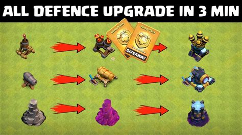 Upgrading All Defence In 3 Minutes Clash Of Clans All Building