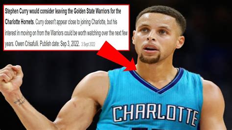 Steph Curry Is Signing With The Charlotte Hornets Once Golden State